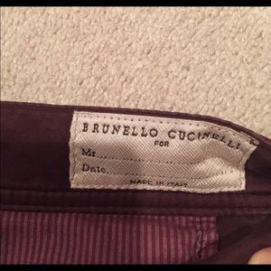 Brunello Cucinelli Burgundy Chino 54 IT